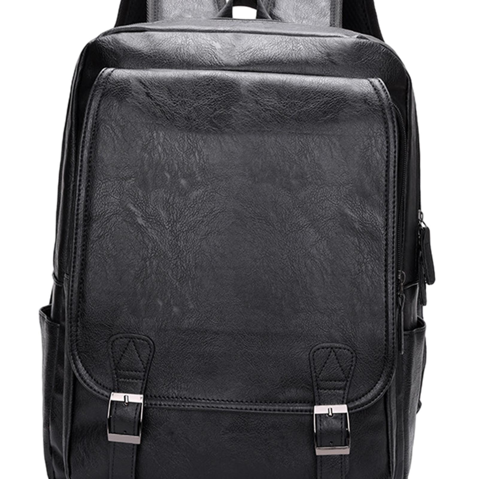 Leather Work Rucksack Mens - กระเป๋าเป้สะพายหลังสำหรับใส่แล็ปท็อป ทำจากหนัง PU สำหรับผู้ชาย กันน้ำ ขนาด