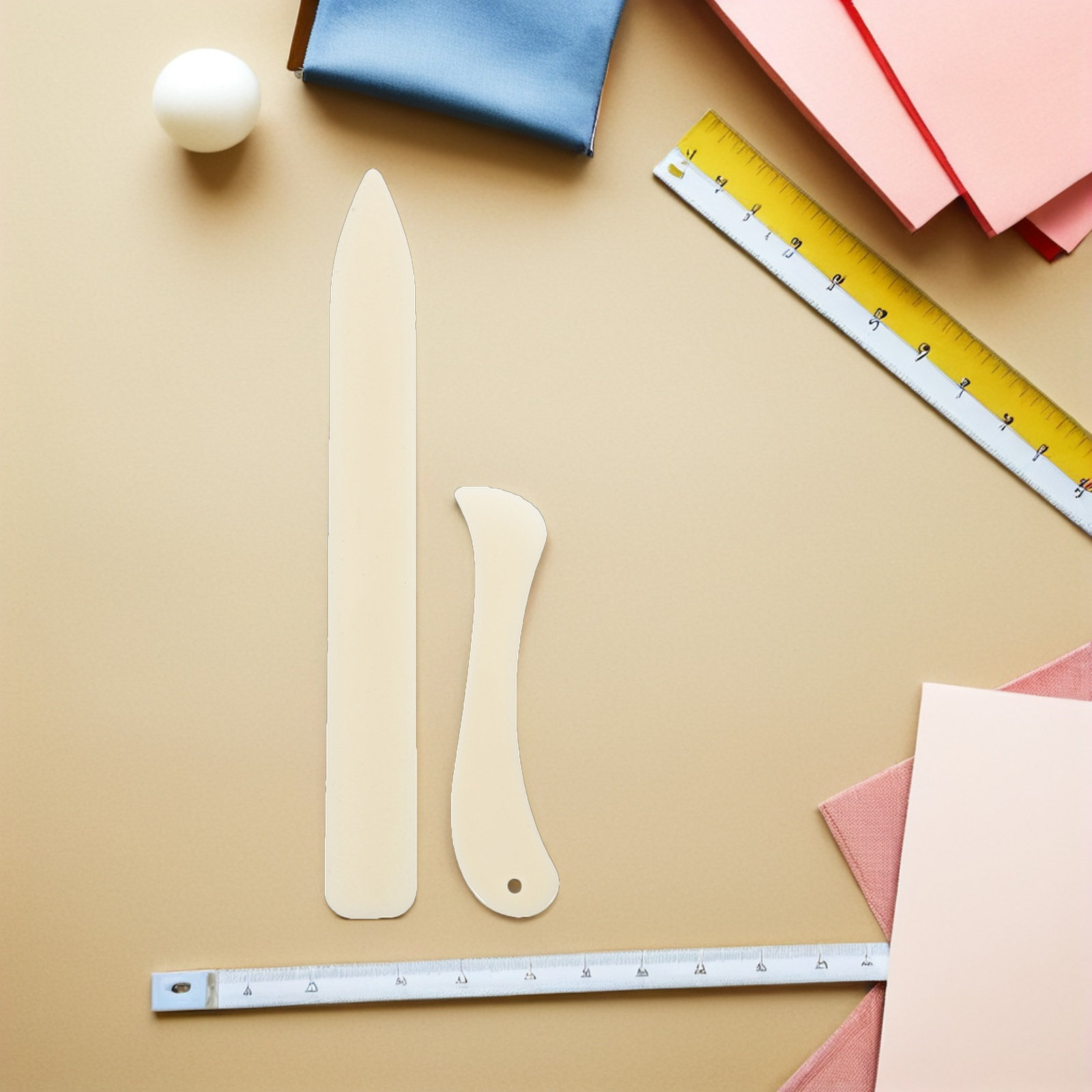Bone Folder Tool - 1 ชุด ที่พับกระดาษแบบกระดูก สำหรับงานฝีมือ สมุดภาพ และอุปกรณ์ทำการ์ด