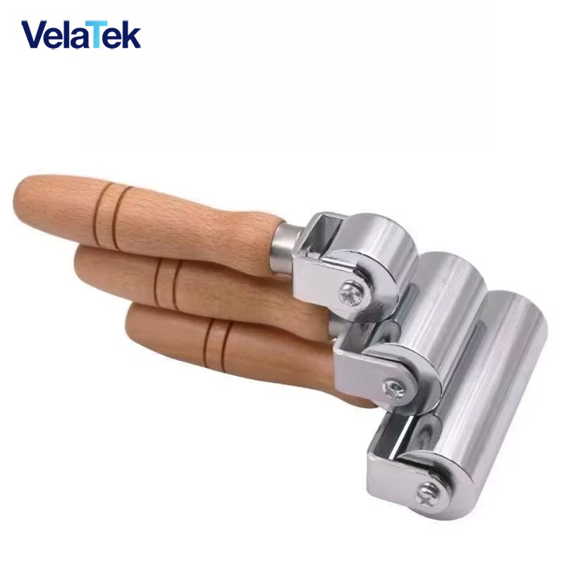 Leatherwork Hand Press - ชุดอุปกรณ์งานฝีมือหนังแบบทำเอง: เหล็กตอกลายเพชร, เครื่องมือกดขอบและม้วนขอบ, ลูกกลิ้งสำหรับทากาวสำหรับงานหนัง
