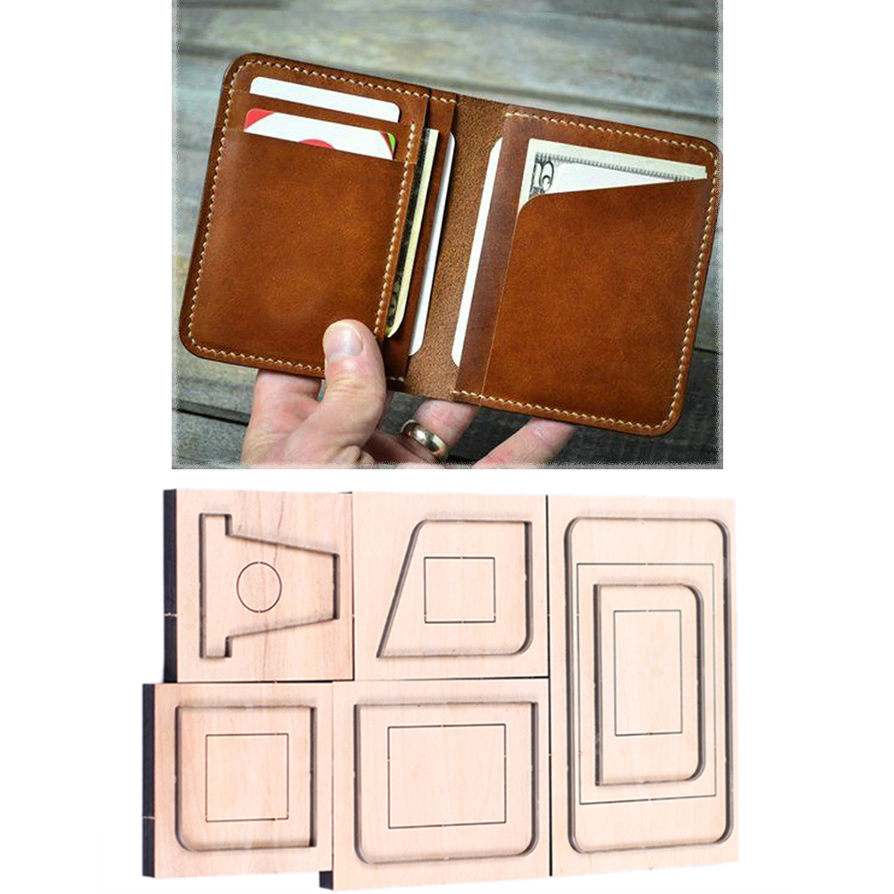 Leatherwork Machine - ชุดอุปกรณ์งานฝีมือหนัง DIY ที่ใส่บัตรแบบเรียบง่าย กระเป๋าสตางค์ใบเล็ก แม่พิมพ์ตัด แม่พิมพ์เจาะ